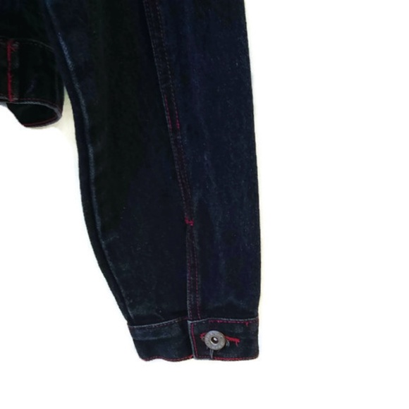 LaZer Jean Women's Denim Jacket with Red Stitching Size Medium - Picture 6 of 8